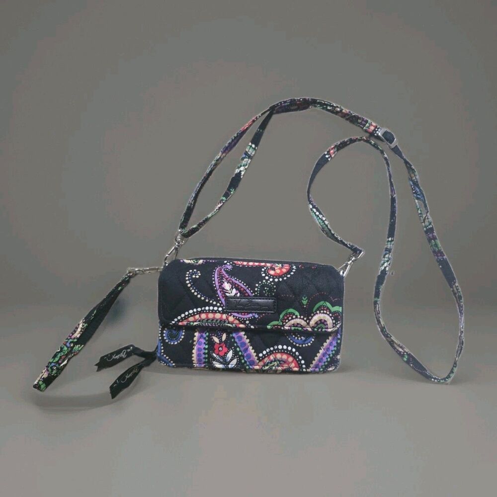Vera Bradley All In One Crossbody Kiev Paisley Multiple Pockets Adjustable Strap